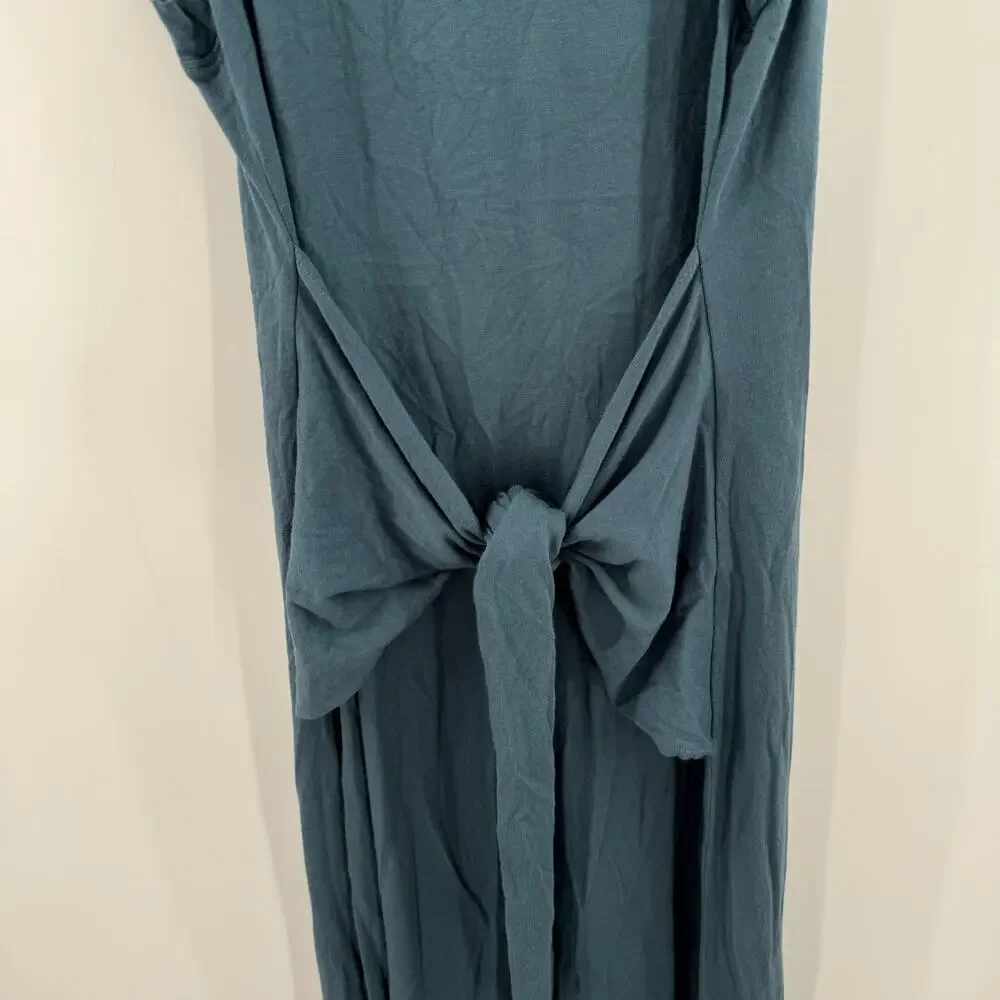 Michael Stars Solange Dress Size Small NEW Tie Waist Maxi Pebble Blue NWOT - Picture 10 of 15